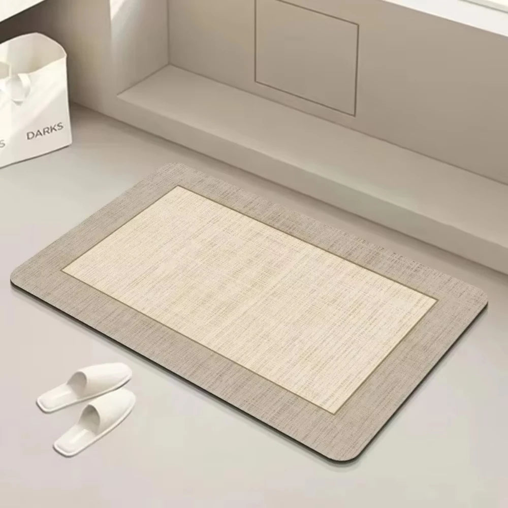 tapis bain absorbant antidérapant moderne beige lignes ondulées 40x60cm 50x80cm doux salon chambre