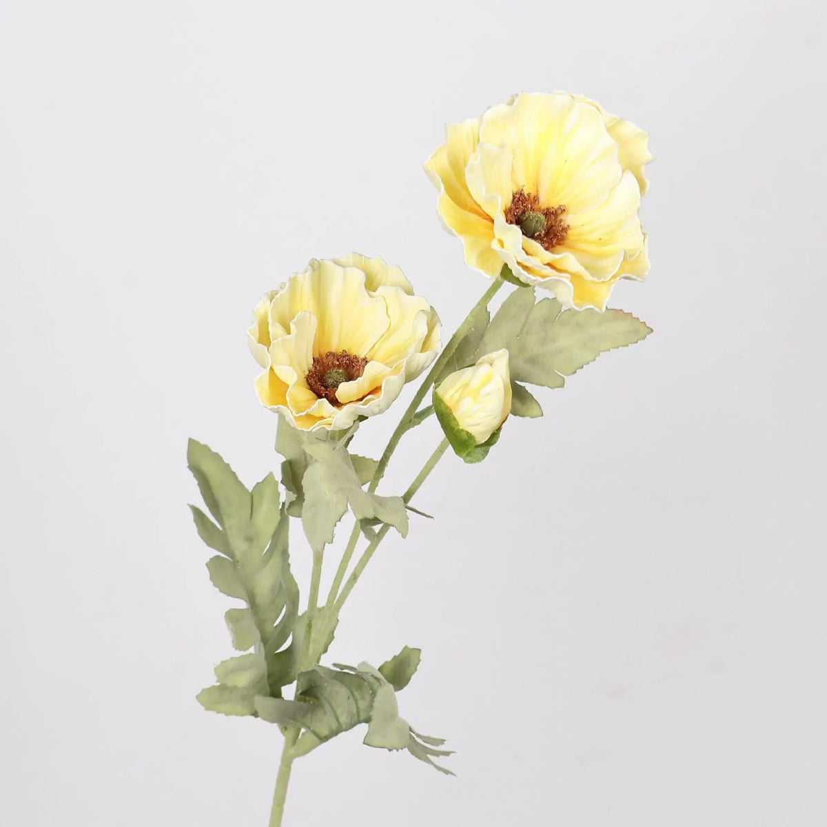 décoration intérieure bouquet artificiel fleurs pavots couleurs violet rose jaune bleu moderne minimaliste
