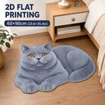 tapis gris chat imprimé antidérapant salon bain entrée feutre polyestère confortable