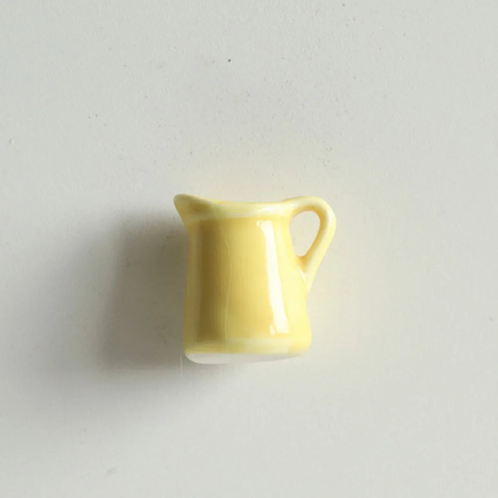 mini vase céramique artisanal aimants fleurs motif floral opacité vert beige marron bleu jaune