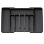 rangement tiroir cuisine gris moderne pliable fourchette cuillère couteau spatule