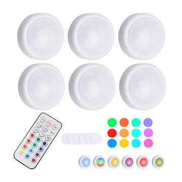 lumière led ronde télécommande 13 couleurs moderne adhésif blanc rouge verte bleue fixations incluses