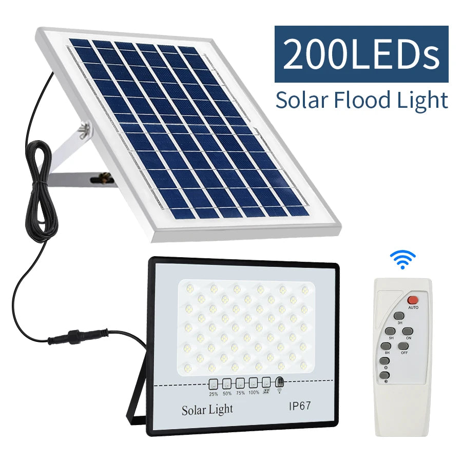 projecteur led solaire ip67 moderne 128leds 6000mah extérieur jardin blanc