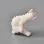 figurines chats différents motifs yeux blancs décor maison terrarium miniature réaliste Podscape ornement jardin