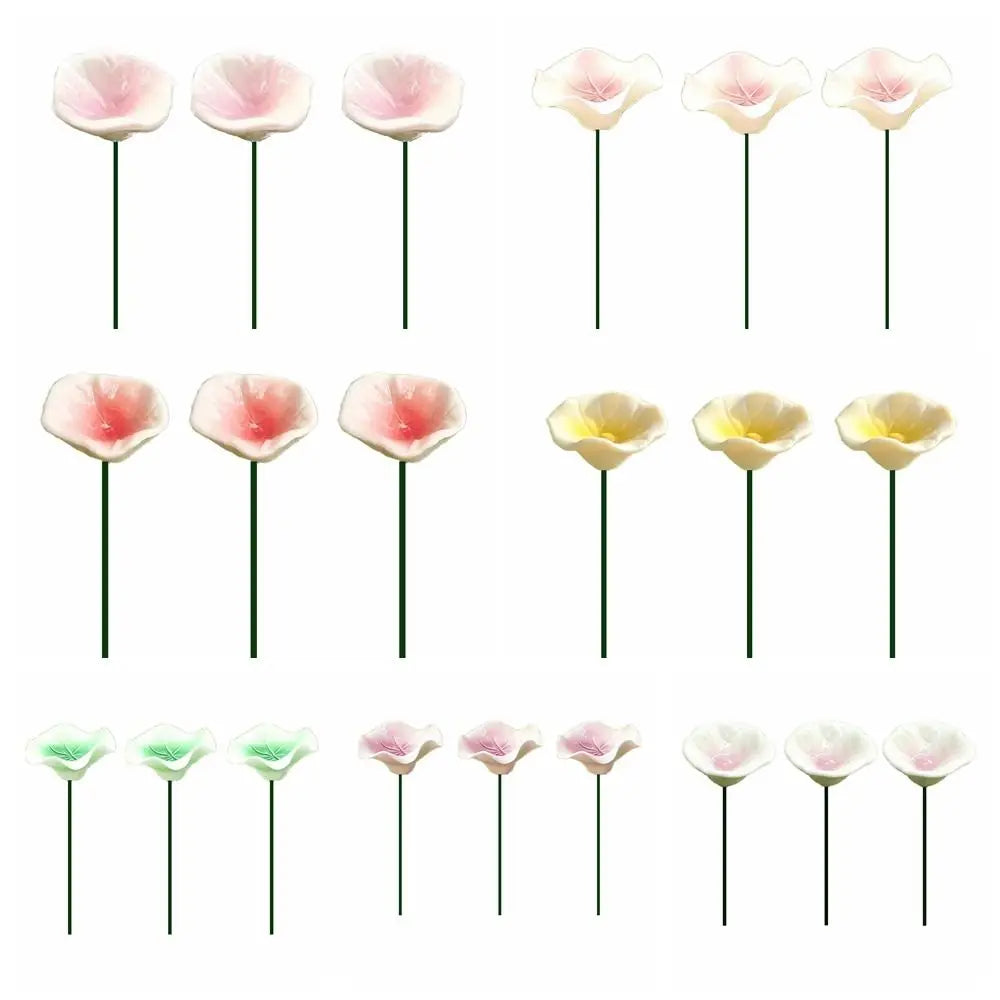 supports papillons artificiels fleurs simples modernes décoratifs tringles rose blanc jaune vert