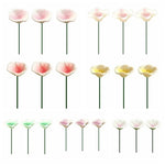 supports papillons artificiels fleurs simples modernes décoratifs tringles rose blanc jaune vert