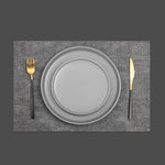 Set de table PVC double face couleur noir texture tissu et cuir