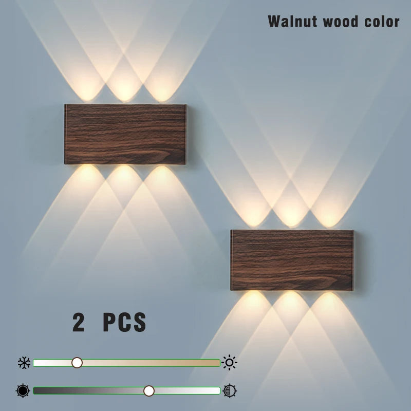 lampe murale led portable noir bois moderne adhésive rechargeable tactile type