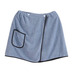 serviette bain polyester absorbante gris bleu élastique poche moderne douce rapide