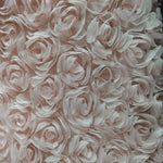 ruban forme roses tissu semi transparent polyester décoration robe mariée occasionnelle romantique blanc roseclair
