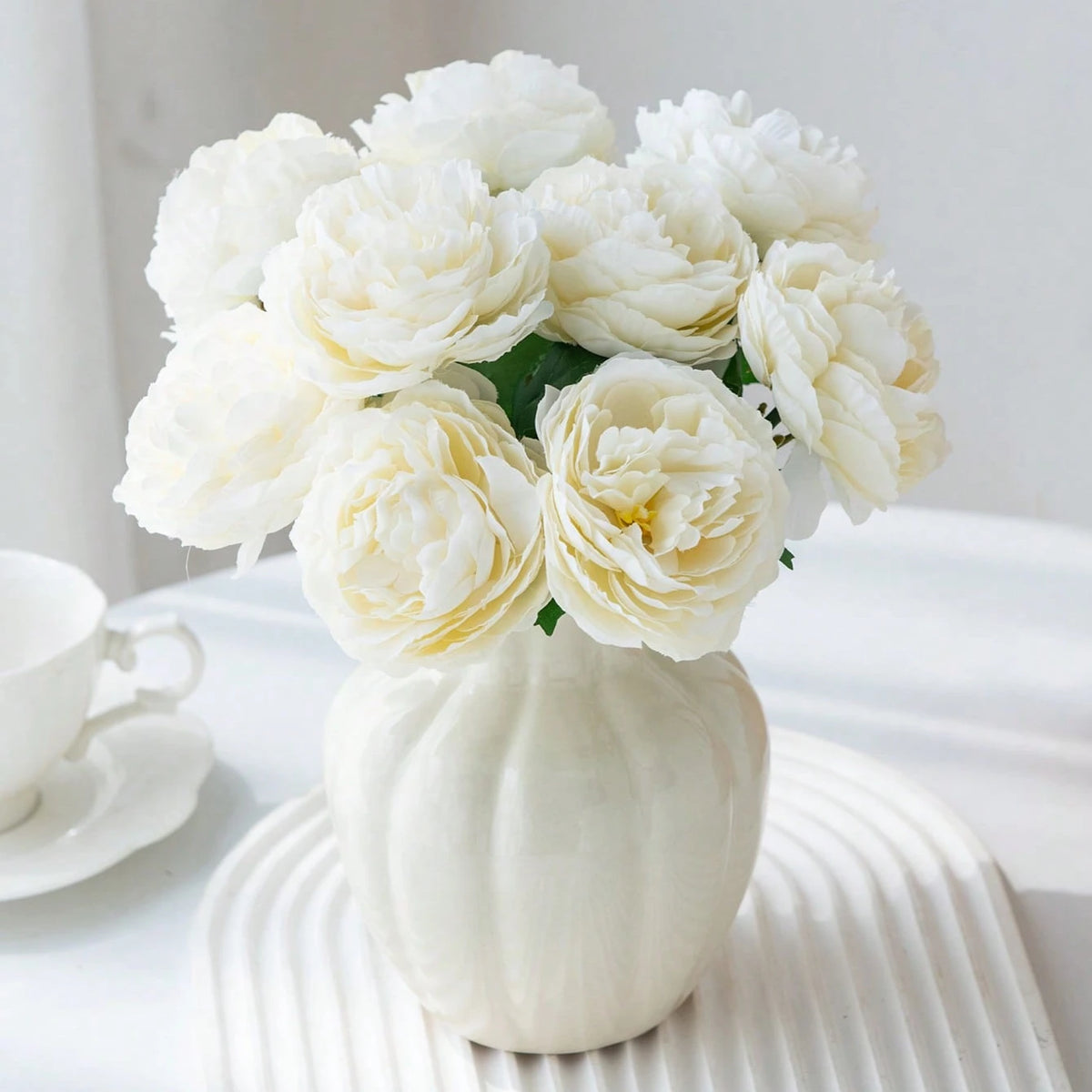 décoration intérieure bouquet artificiel pivoine soie moderne élégant mariage anniversaire baby shower faux fleurs