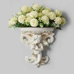décoration murale résine cherubin baroque fleurs artificielles vintage étagères murales blanc bleu turquoise