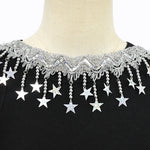 ruban décoratif or argent noir étoiles paillettes festif 85mm polyesterFRINGE TRIM SEQUIN TASSEL TRIM