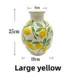vase decoratif fleurs artificielles lemons peintures main decoration intérieure rustique maison