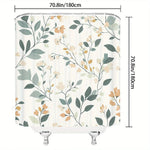 rideau douche motifs floraux moderne blanc vert orange polyester totalement opaque botanique