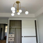 suspension lumineuse moderne rouge blanc sphères translucides chambre salon étude scandinave