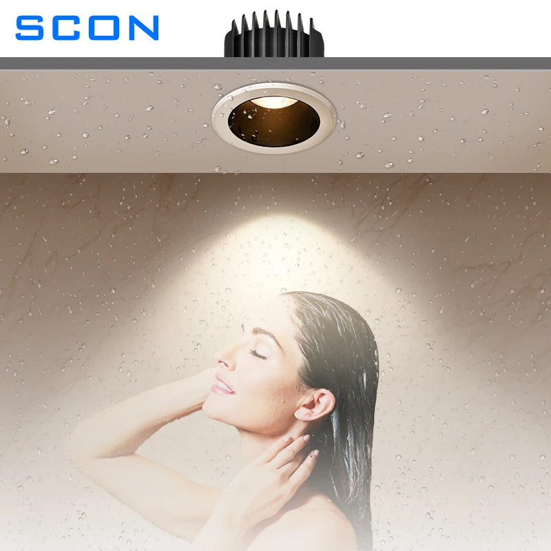 Spot LED 12W 7W 3000K 4000K 5000K noir blanc grille moderne clips étanche