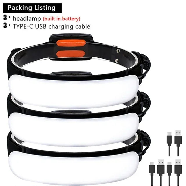 lampe torche frontale rechargeable modes éclairage camping pêche cyclisme urgence 5000mah USB Type