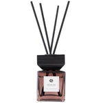 diffuseur d'odeur moderne bâtons parfumés noir brun foncé texture bois opacité rangs bâtonnets aromathérapie