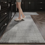 tapis cuisine antidérapant patchwork polyester résistant bactéries moderne rustique beige marron opacité