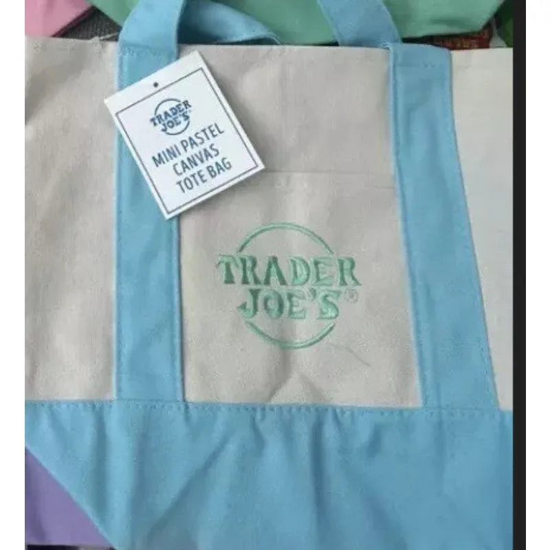 sac main réutilisable toile orange violet noir vert moderne poignées détachables étiquette logo sac