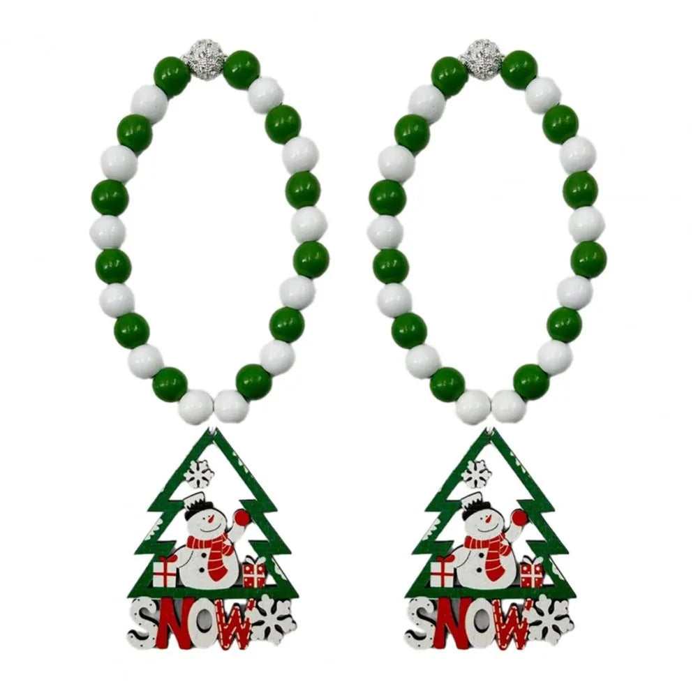 bracelets fenêtre noël arbre décoration flocons snow clips vert blanc rouge festive seasonal