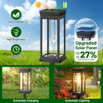 Lampes solaires waterproof modernes noires transparentes interrupteur panneau solaire 6PACK