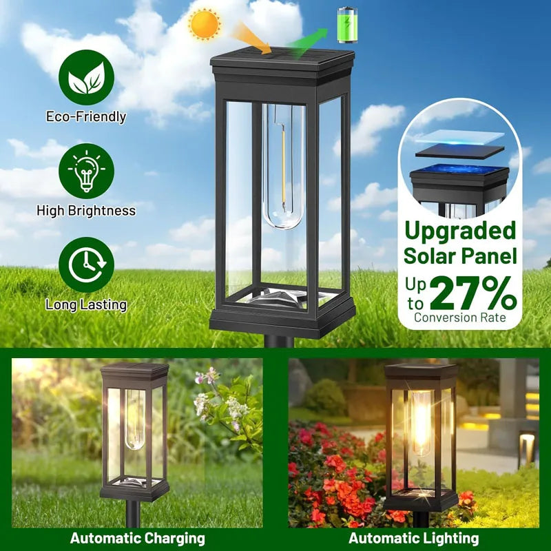 Lampes solaires waterproof modernes noires transparentes interrupteur panneau solaire 6PACK