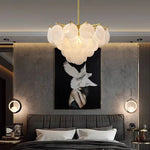 Suspension lumineuse moderne cristal blanc translucide doré bulles savon 90 260V