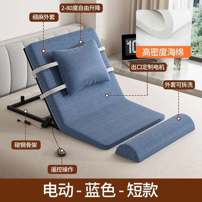lit pliant moderne gris toile lin coussin oreiller support tablette