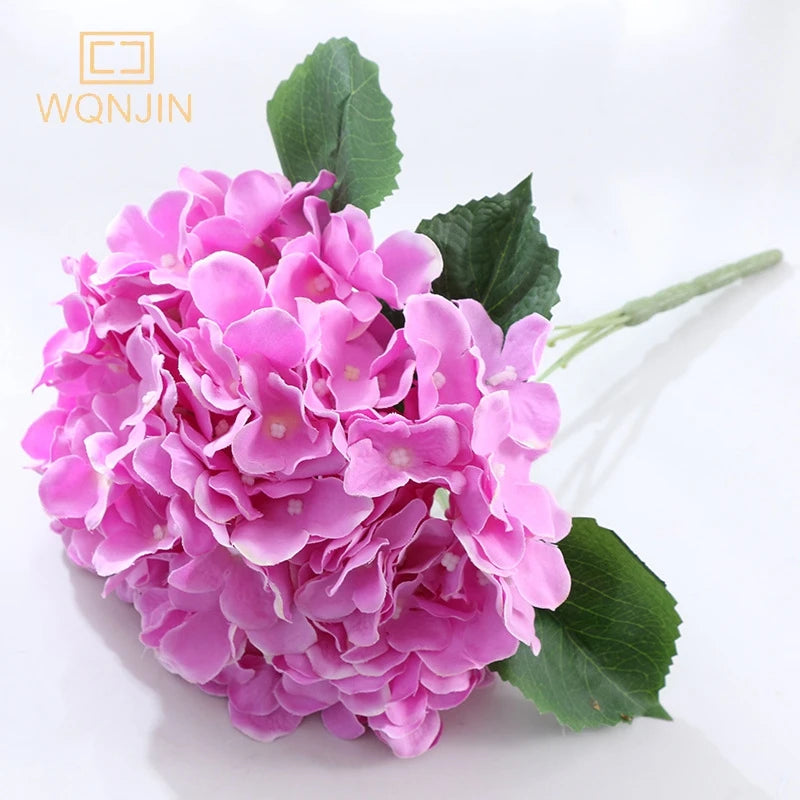 bouquet artificiel hortensia bleu rose blanc moderne vase