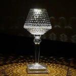 lampe poser led rechargeable transparente diamantée moderne interrupteur tactile