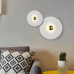 applique murale moderne blanche doré rayures concentriques éclairage led mur fixé chambre salon étude