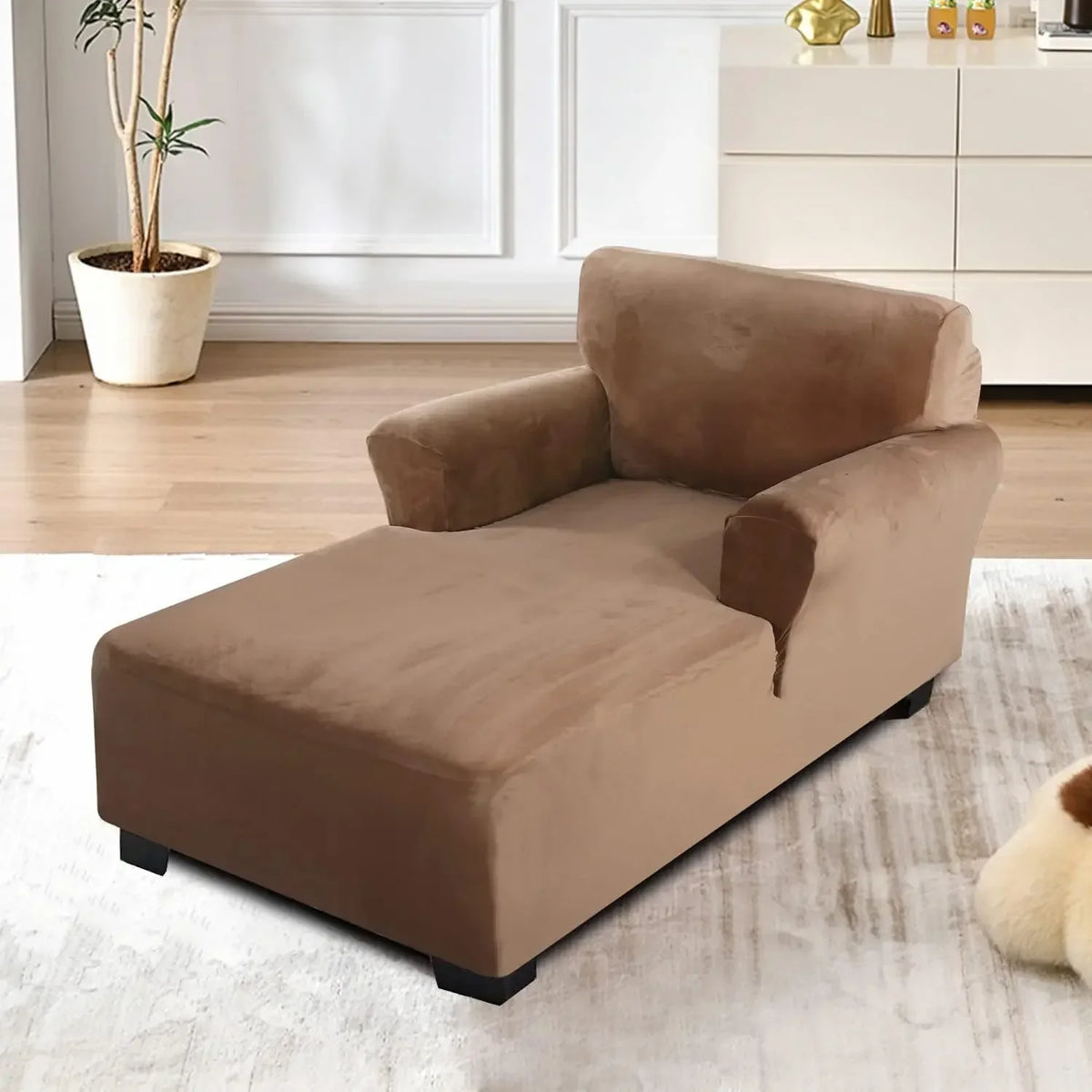coussin chaise longue velours beige moderne adhésif salon fauteuil canapé sectionnel futon lavable automne