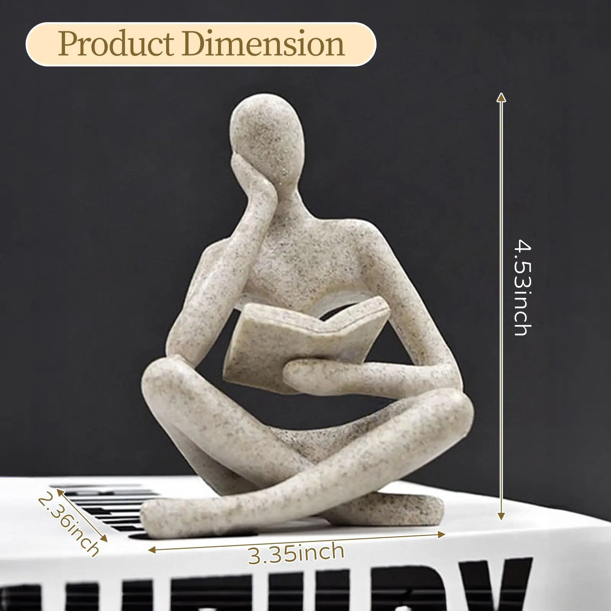 statue dorée résine moderne minimaliste smooth simple étagère décoration maison livre miniature