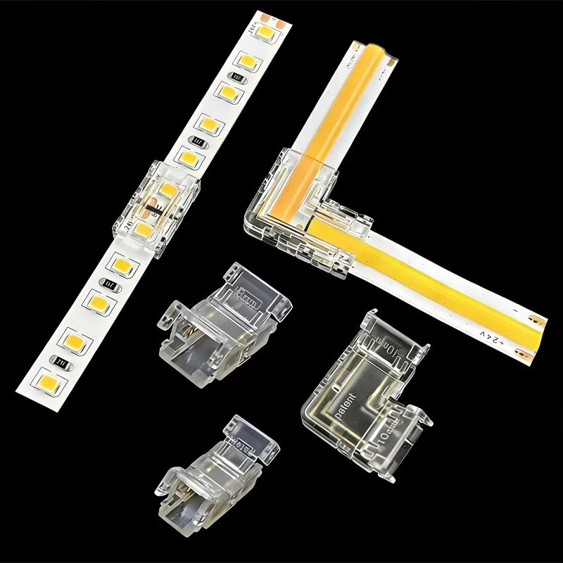 connecteur led transparent moderne clips intégré 24v basse tension broches led intégrées pratique