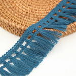 ruban macramé franges boho vert eau bleu marine orange noir blanc artisanal