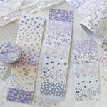 rubans adhésifs décoratifs fleurs vintage blanc bleu vert rose marron violet points floral scrapbooking