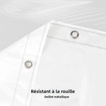 rideau douche blanc uni imperméable aimants lestés moderne respectueux environnement opaquet eva métalliques