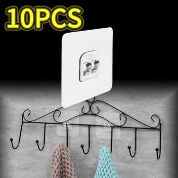 porte savon mural noir double crochet adhésif transparent moderne pvc salle bain cuisineHooks