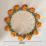 tapis table bouquet roses panier motifs fleuris artisanal main d'œuvre respectueux environnement