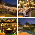 guirlande lumineuse solaire transparente jaune doré conique vintage clips extérieur patio jardin 9.5m 12m