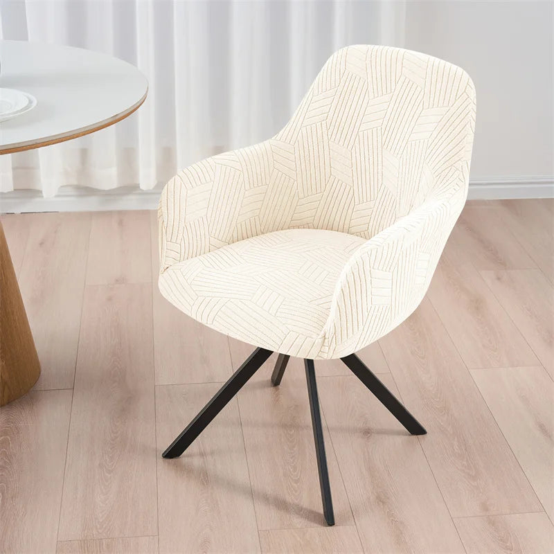 housse chaise moderne rayées gris clair élastique maison restaurantversible