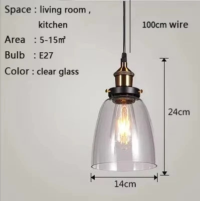 suspension lumineuse industrielle vintage transparente ampoule filament dorée câble suspendu chambre salon