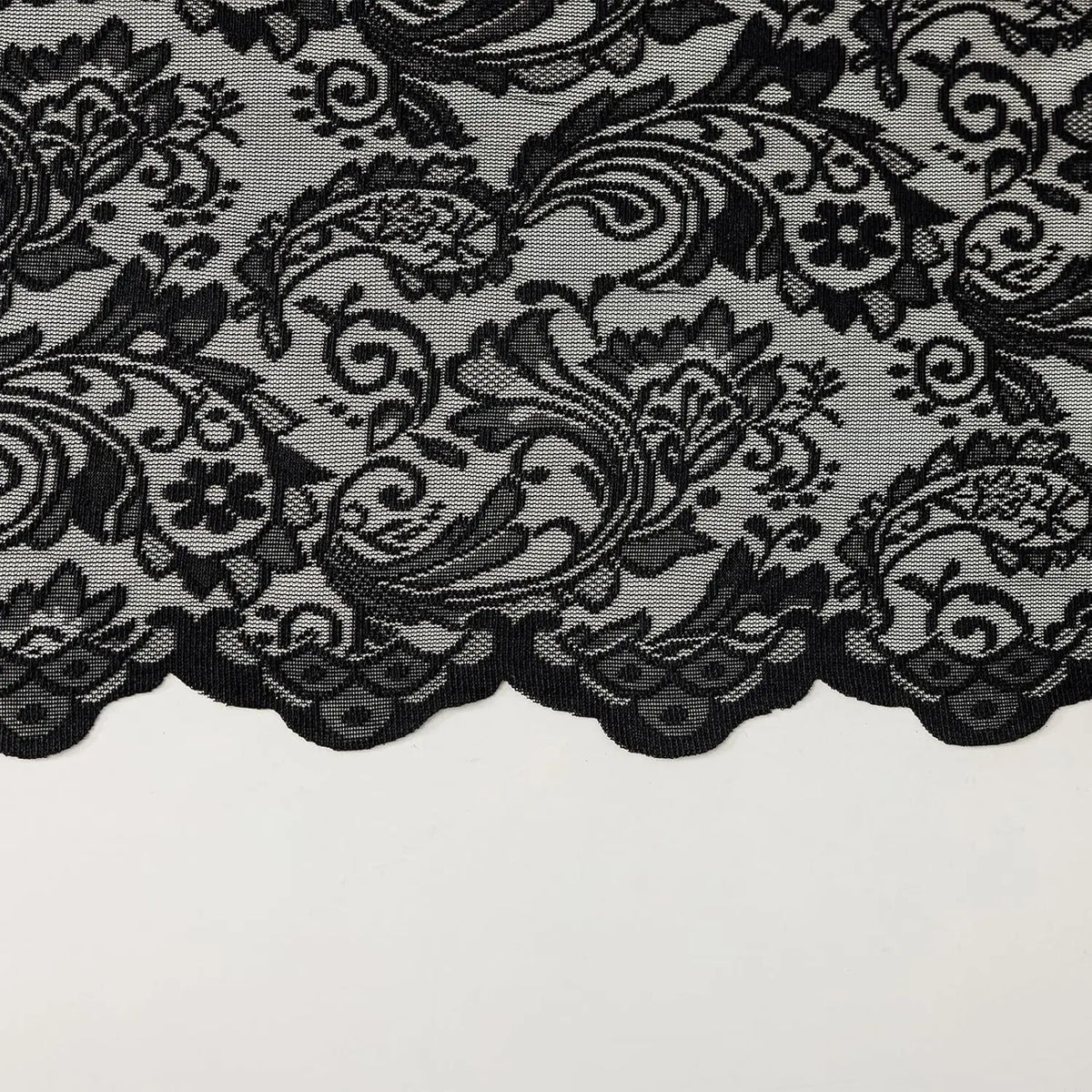 rideau noir floral transparent classique salon 100 polyester