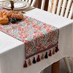 tableau decoratif boheme pompons motifs floraux table restaurant halloween noel