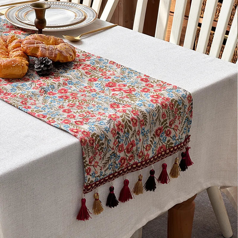 tableau decoratif boheme pompons motifs floraux table restaurant halloween noel