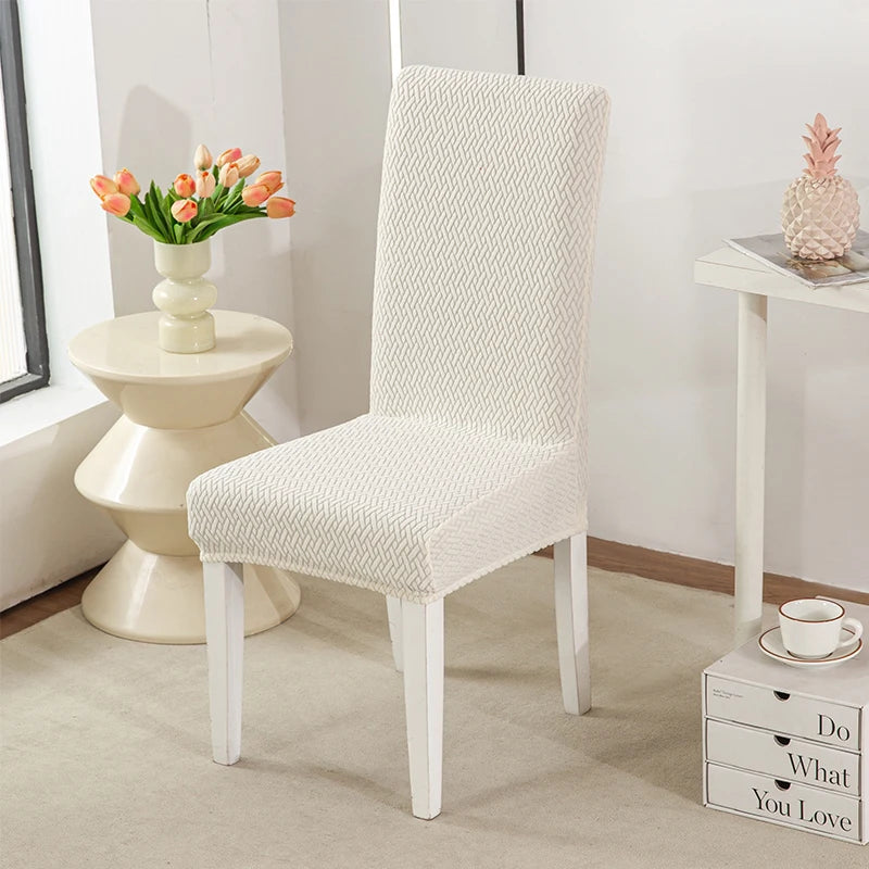housse chaise tissu géométrique moderne polyestere couleurs vert gris blanc beige