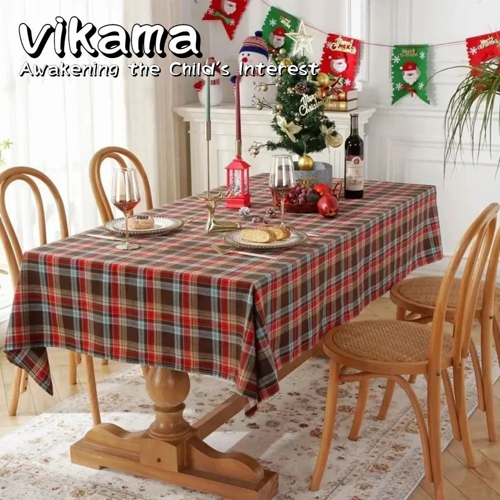nappe table noël carreaux écossais imperméable réutilisable polyester facile entretenir rouge verte bleue