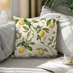 taies d'oreiller polyester citron vintage naturel fleurs blanches couleurs vives décoration maison jacinthe